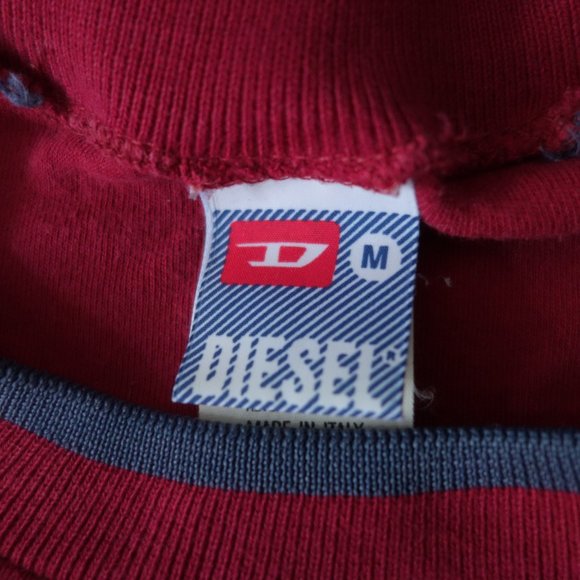 Diesel Maroon Long Sleeve 100% Cotton Made in Italy Shirt Size M - Picture 7 of 12